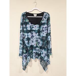 ECI New York Womens Bohemian Blouse Size XL 2312